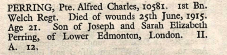 CWGC cemetary listing